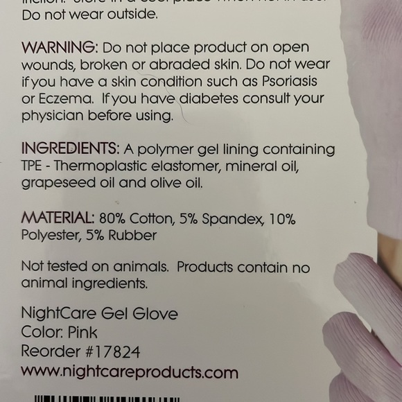 Nightcare Gel Goves with moisturizing gel line gloves - Picture 7 of 7